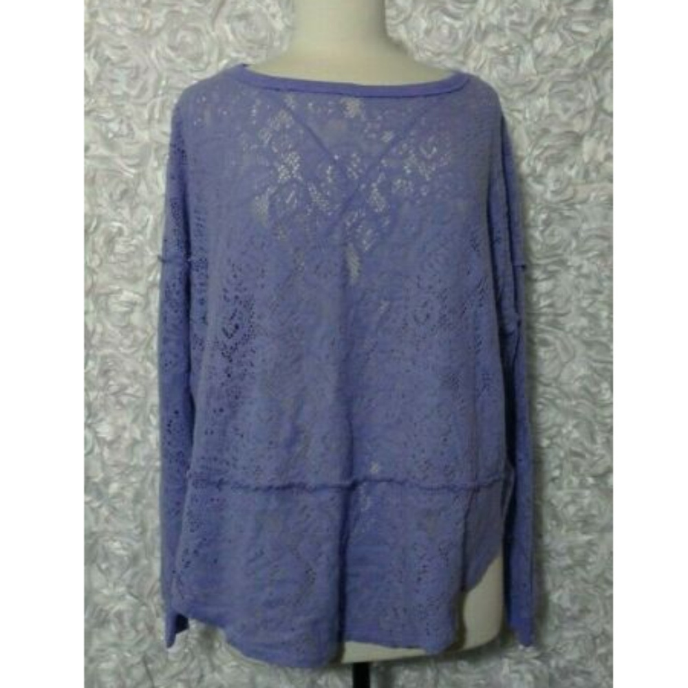 Free People Top Knit Lace Size M Oversized Shirt